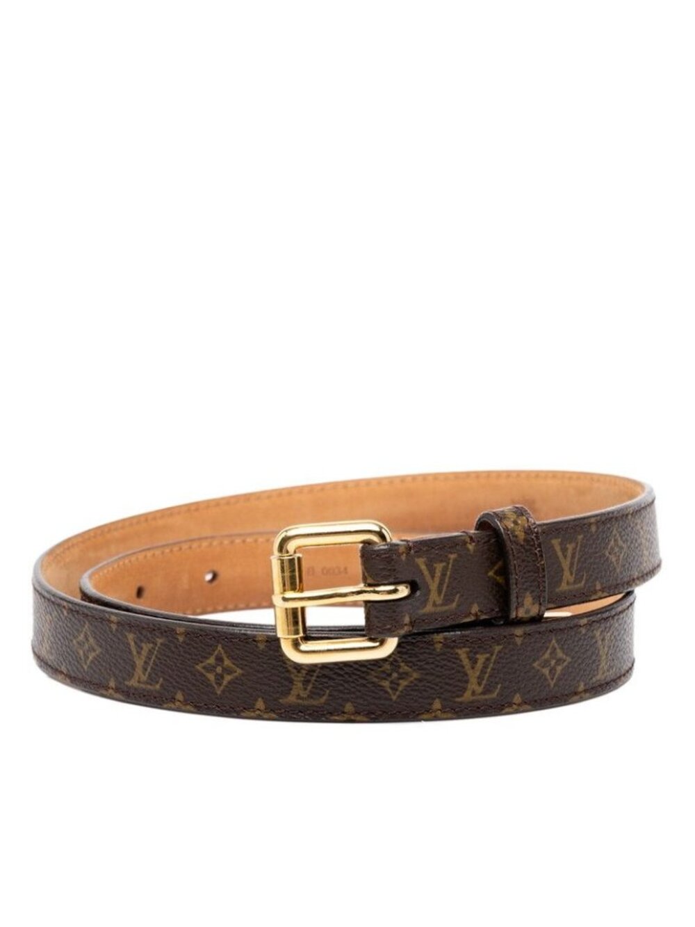 Louis Vuitton Monogram Ceinture Belt 80/32 Brown Gold Leather